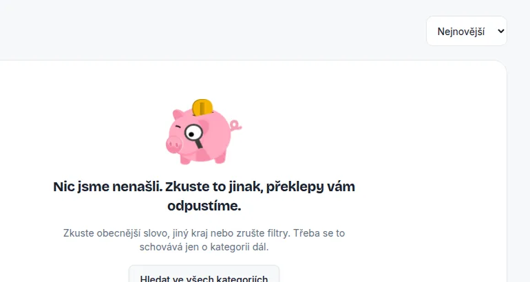 Prázdne výsledky hľadania